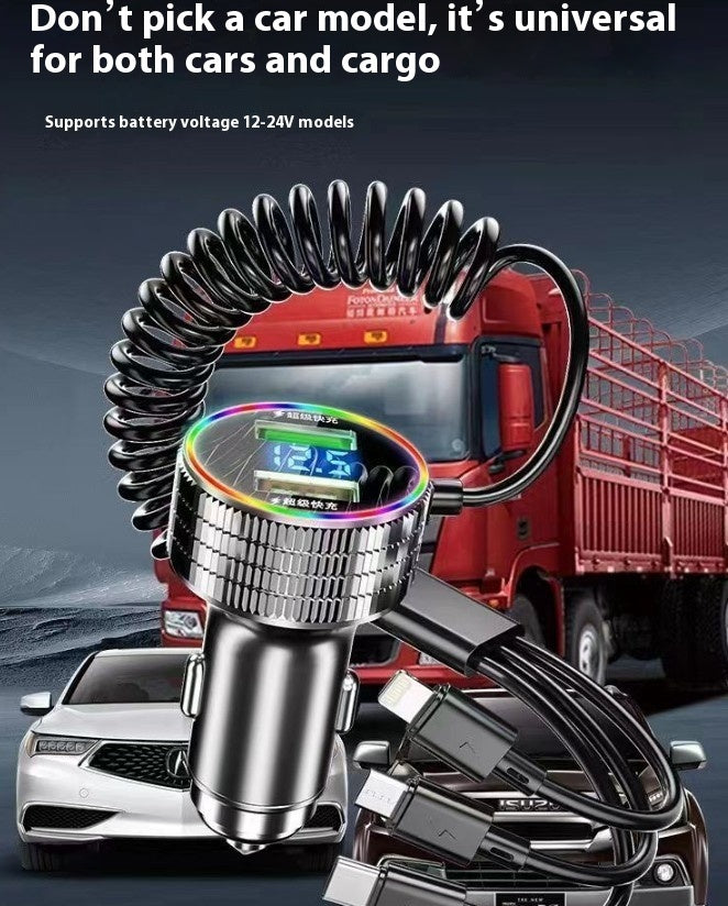 Charge Your Drive: Discover the Colorful Light-level Fast Charging Car Phone Charger!