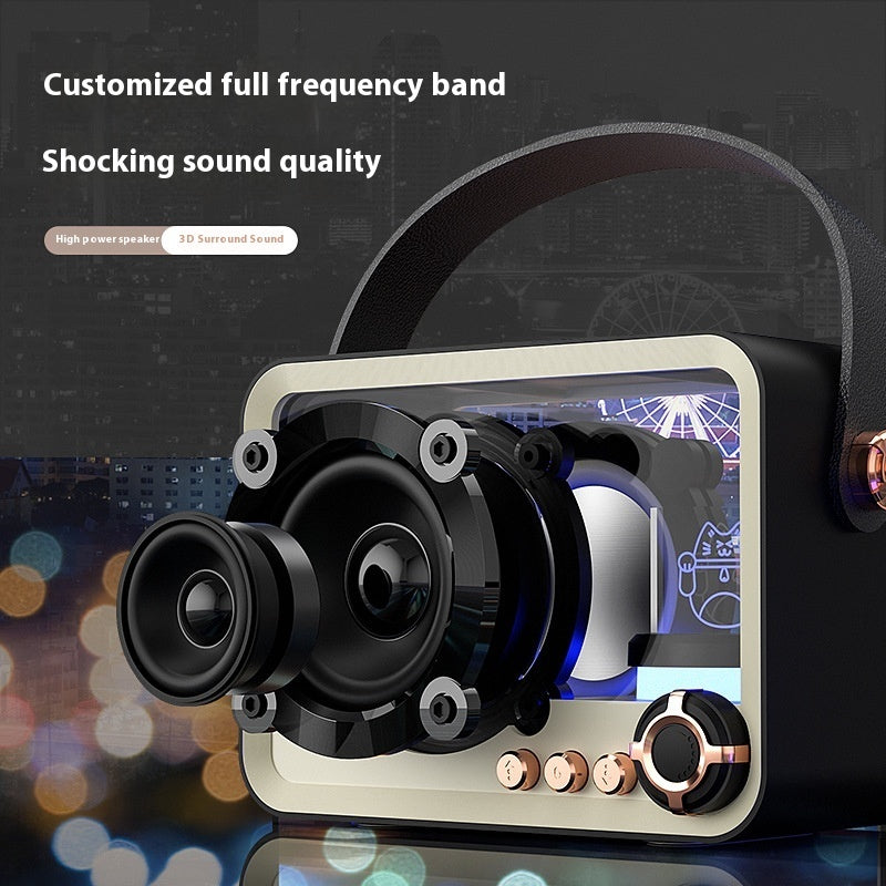 Glass Bluetooth Speaker Portable Mini Outdoor