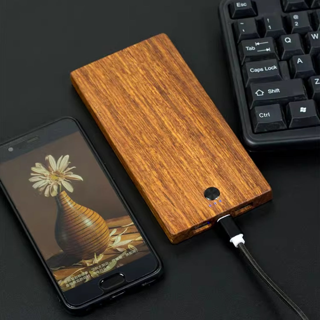 Wooden Handicraft Phone Fast Power Bank