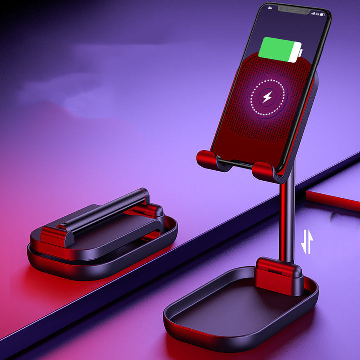 Folding portable wireless phone holder